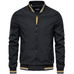 Men’s Bomber Jacket with Stripe Trim and Zip Closure - Image 6