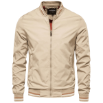 Men’s Bomber Jacket with Stripe Trim and Zip Closure - Image 3