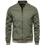 Men’s Bomber Jacket with Stripe Trim and Zip Closure - Image 4