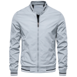 Men’s Bomber Jacket with Stripe Trim and Zip Closure - Image 5