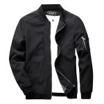 Men’s Bomber Jacket with Zip Front and Ribbed Hem - Image 4