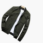 Men’s Bomber Jacket with Zip Front and Ribbed Hem - Image 3