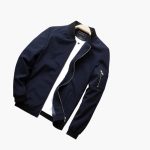 Men’s Bomber Jacket with Zip Front and Ribbed Hem - Image 7