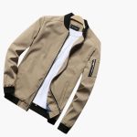 Men’s Bomber Jacket with Zip Front and Ribbed Hem - Image 9
