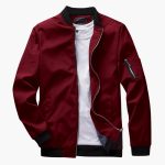 Men’s Bomber Jacket with Zip Front and Ribbed Hem - Image 10