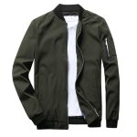 Men’s Bomber Jacket with Zip Front and Ribbed Hem - Image 2
