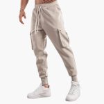 Men’s Cargo Joggers with Elastic Waistband and Side Flap Pockets - Image 2