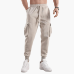 Men’s Cargo Joggers with Elastic Waistband and Side Pockets - Image 2