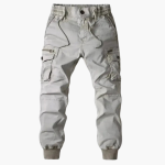 Men’s Cargo Trousers with Drawstring Waist and Flap Pockets - Image 2