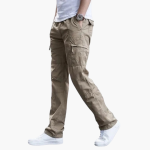 Men’s Cargo Trousers with Side Pockets and Straight Legs - Image 2
