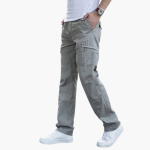 Men’s Cargo Trousers with Side Pockets and Straight Legs - Image 7