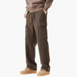 Men’s Corduroy Cargo Trousers with Drawstring Waist and Side Pockets - Image 3