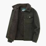 Men's Corduroy Jacket with Shearling Lining and Button Fastening - Image 5