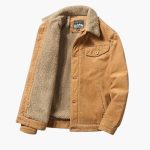Men’s Corduroy Jacket with Sherpa Lining and Button Closure - Image 5