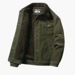 Men’s Corduroy Jacket with Sherpa Lining and Button Closure - Image 4
