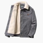 Men’s Corduroy Jacket with Sherpa Lining and Button Closure - Image 2