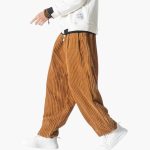 Men’s Corduroy Pants with Wide Leg Fit and Adjustable Drawstring Waist  Revised - Image 2