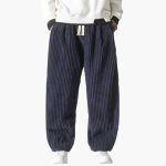 Men’s Corduroy Pants with Wide Leg Fit and Adjustable Drawstring Waist  Revised - Image 3