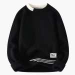 Men's Crewneck Sweater with Ribbed Hem and Cuffs - Image 3