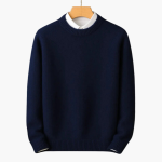 Men’s Crew Neck Knit Sweater with Ribbed Cuffs and Hem - Image 5