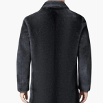 Men’s Faux Fur Coat with Lapel Collar and Button Front - Image 3