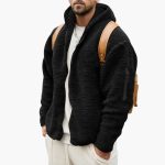 Men’s Fleece Jacket with Hood and Full Zipper - Image 3