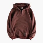 Men's Half-Zip Hoodie with Front Pocket and Ribbed Cuffs - Image 5