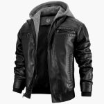Men’s Hooded Jacket with Zip Closure and Ribbed Cuffs - Image 2