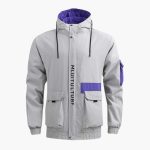Men’s Hooded Jacket with Zipper Front and Multiple Pockets - Image 2