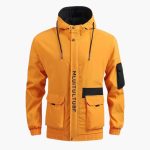 Men’s Hooded Jacket with Zipper Front and Multiple Pockets - Image 4