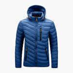 Men’s Hooded Padded Jacket with Zip Front and Side Pockets - Image 4