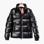 Men’s Hooded Puffer Jacket with Shiny Finish and Zip Fastening - Image 2
