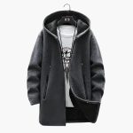 Men’s Hooded Zip Jacket with Drawstring and Inner Lining - Image 3