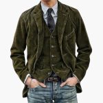 Men’s Jacket and Vest with Lapel Collar and Button Closure - Image 5
