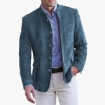 Men’s Jacket with Stand Collar and Button Front - Image 3