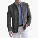 Men’s Jacket with Stand Collar and Button Front - Image 4