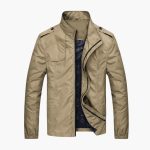 Men’s Jacket with Standing Collar and Zip Front - Image 2