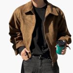 Men’s Jacket with Zip Front and Point Collar - Image 4