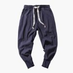 Men’s Japan Style Trousers with Drop Crotch and Adjustable Waist - Image 4