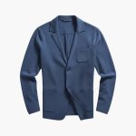 Men’s Knit Blazer with Lapel Collar and Closure