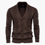 Men’s Knit Cardigan with Shawl Collar and Button Fastening - Image 7