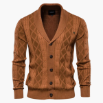 Men’s Knit Cardigan with Shawl Collar and Button Fastening - Image 2