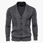 Men’s Knit Cardigan with Shawl Collar and Button Fastening - Image 6