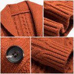 Men’s Knit Cardigan with Shawl Collar and Jacquard Pattern - Image 5