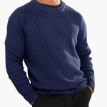 Men’s knit crewneck sweater featuring a ribbed surface - Image 2