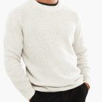 Men’s knit crewneck sweater featuring a ribbed surface - Image 6