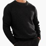 Men’s knit crewneck sweater featuring a ribbed surface - Image 5