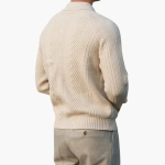Men’s Knitted Sweater with Half Zip and Ribbed Hem - Image 6
