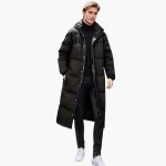 Men’s Long Quilted Winter Jacket with Hood - Image 3