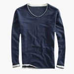 Men’s Long Sleeve Shirt with V Neck and Contrast Trim - Image 2
